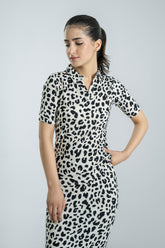 Leopard Crinkle Knit Shirt